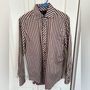 Robert Graham Size M Button Up Shirt Long Sleeve Flip Cuff 100% Cotton